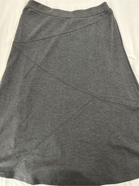 Roz & Ali Gray A-Line Panel Knit Skirt